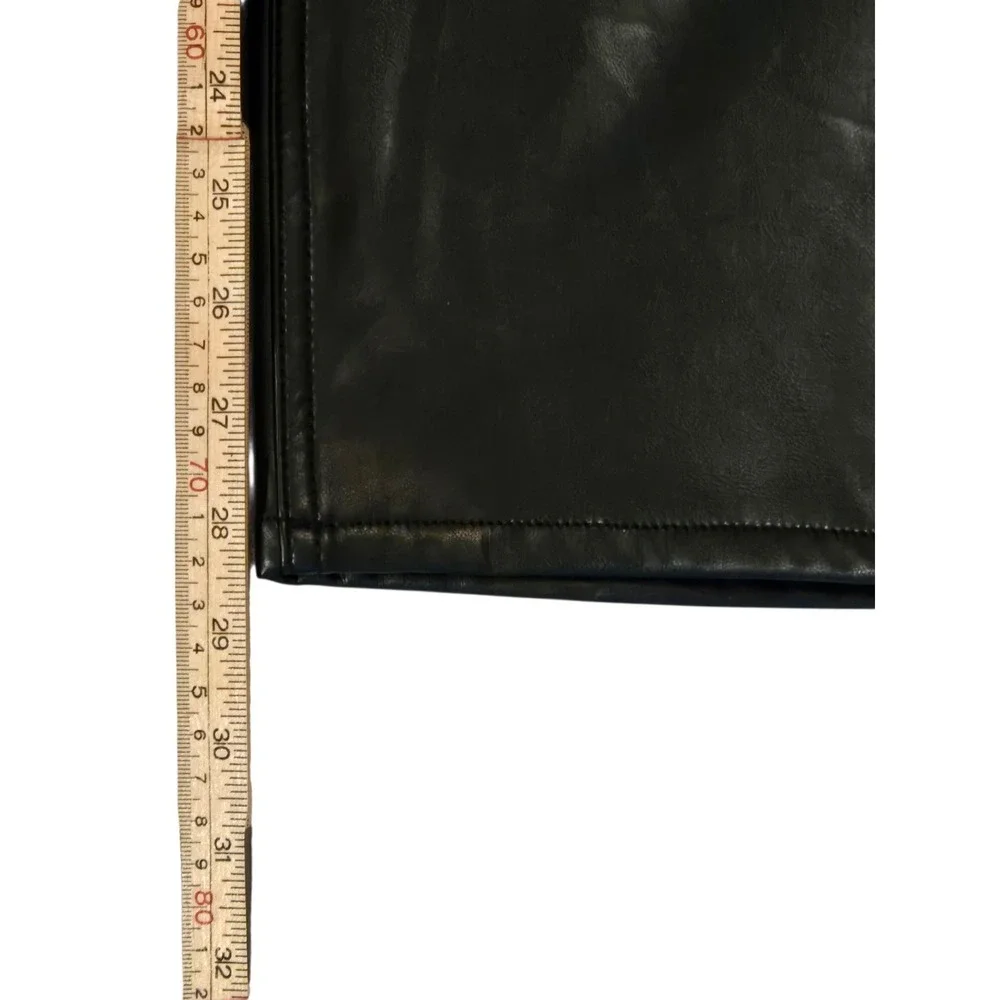 Abercrombie & Fitch 29/8 Black Jeans 90s Straight Ultra High Rise Faux Leather - Picture 3 of 9